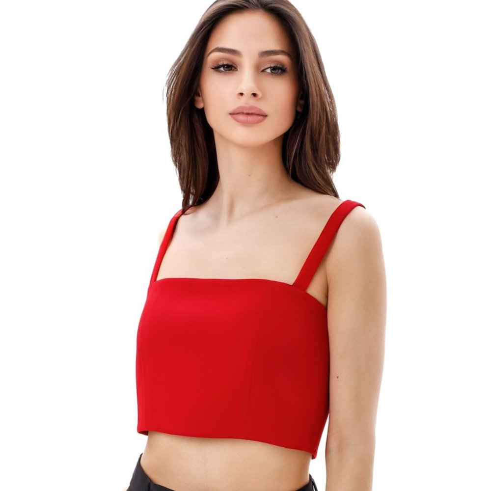 CROP TOP RED REAR ZIP